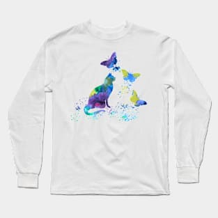 Cat and butterflies Long Sleeve T-Shirt